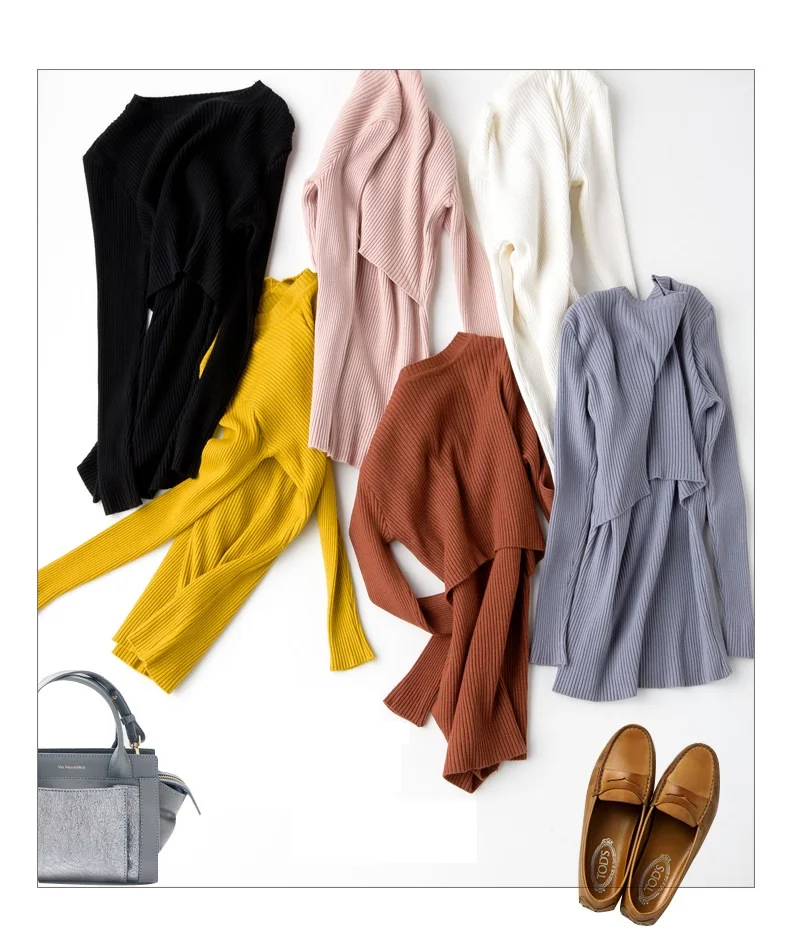 Осенне-зимняя новая одежда для беременных тянущийся свитер с воротником-стойкой