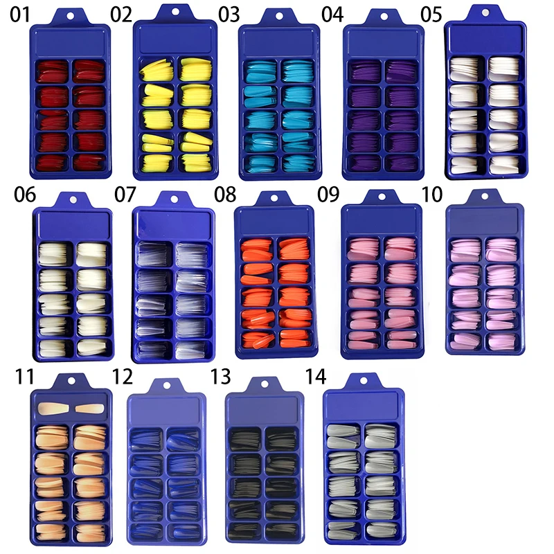 Накладные ногти 100 шт./лот летние однотонные заостренные накладные стикер