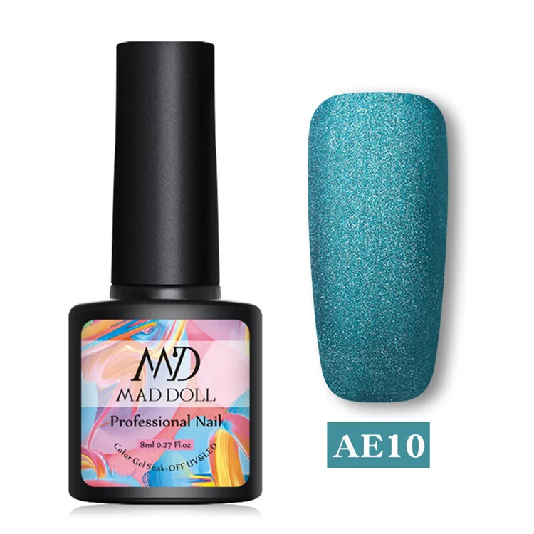 Matte10 MAD DOLL, 8 мл, блестящий гель, матовый лак для ногтей, розовое золото, блестящий лак, замочить от УФ-ногтей, Гель-лак - Цвет: Matte10