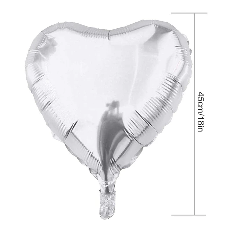 

Aluminum Foil Balloons, 30 Pieces Heart Shaped Balloons 18 Inches, Heart Balloons, for Party, Birthday