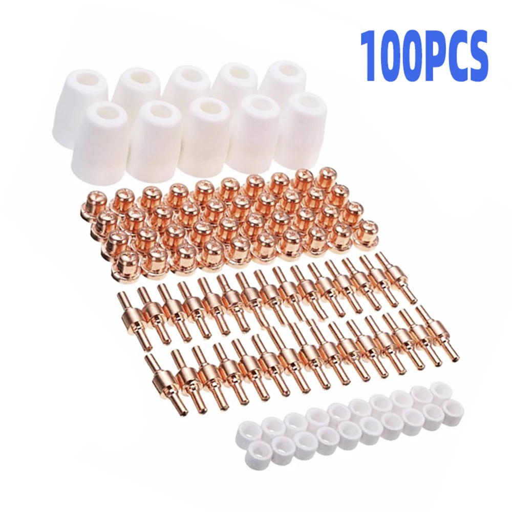 

100pcs/lot Air Plasma Cutting Tips for LG-40 PT-31 Cutter Consumables CUT-40 CUT-50D Swirling Rings Electrode Shield Cups