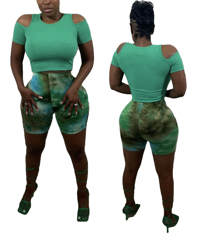 

RStylish Women Summer 2021 Casual Solid Color Knitted Basic Sexy Streetwear Ribber Cut Out Short Sleeve Crop Tops