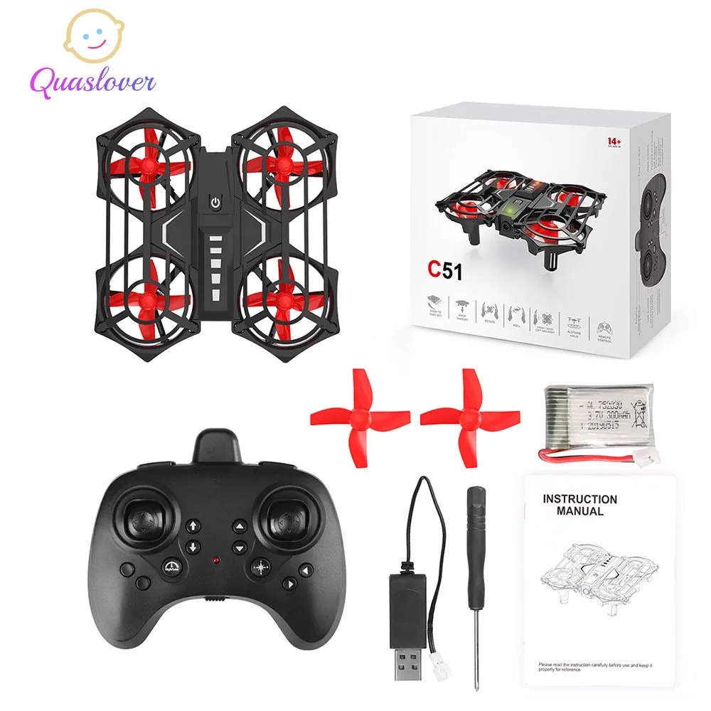 Мини Дрон детский Радиоуправляемый вертолет самолет квадрокоптер высоко