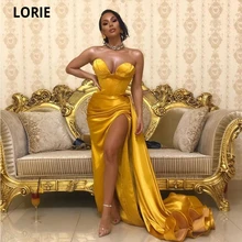 LORIE Vestidos De satén De sirena para baile De graduación, prenda Sexy con abertura lateral y escote Corazón, vestido De cóctel africano De Dubai, 2021 (1)