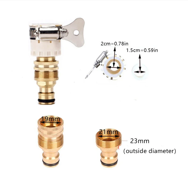 

15mm-23mm Universal Kitchen Hose Adapter Metal Faucet Connector Mixer Hose Adapter Tube Joint Fitting Garden Watering Tools