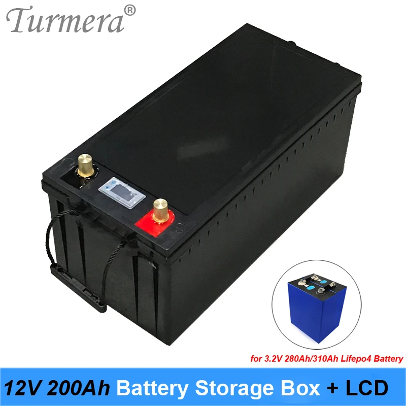 

Turmera 12V Battery Storage Box with LCD Display for 3.2V 200Ah 280Ah 310Ah 320Ah Lifepo4 Battery Solar Energy System or UPS Use