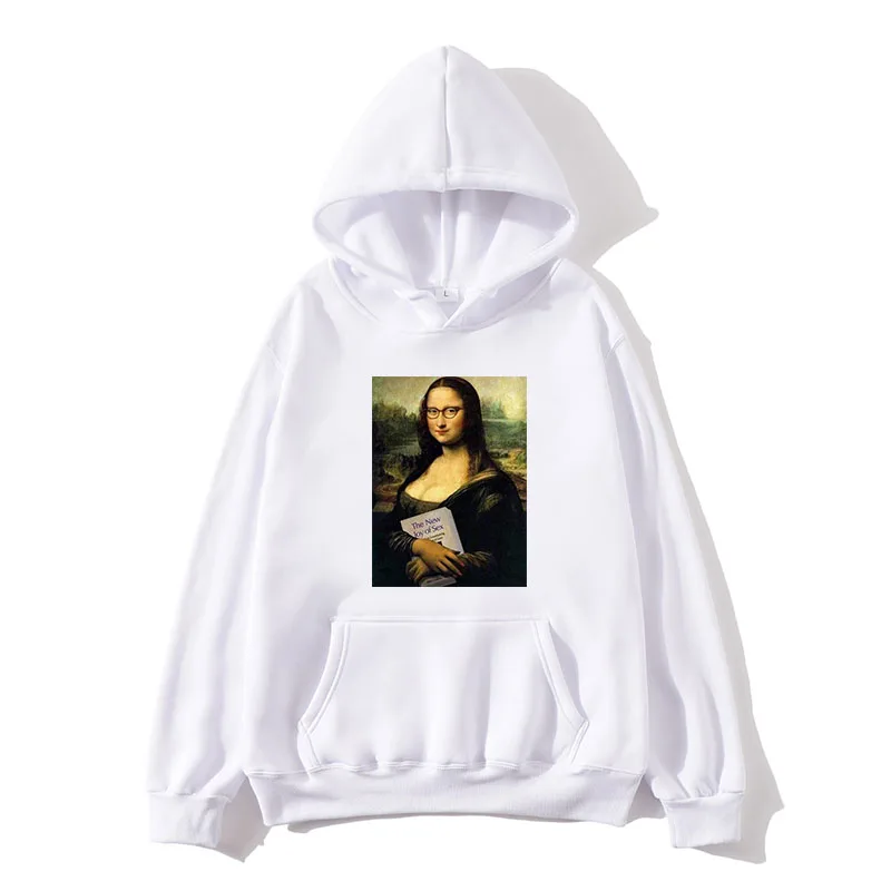 Женская толстовка с капюшоном mona lisa Повседневная Толстовка в Корейском стиле