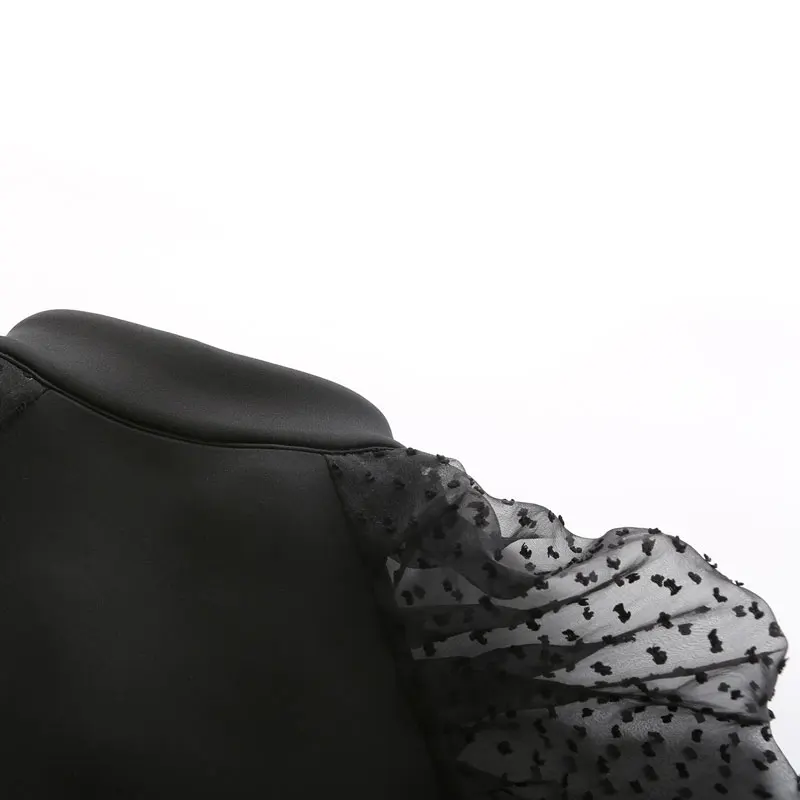 Женская полупрозрачная куртка с воротником-стойкой элегантная однотонная на