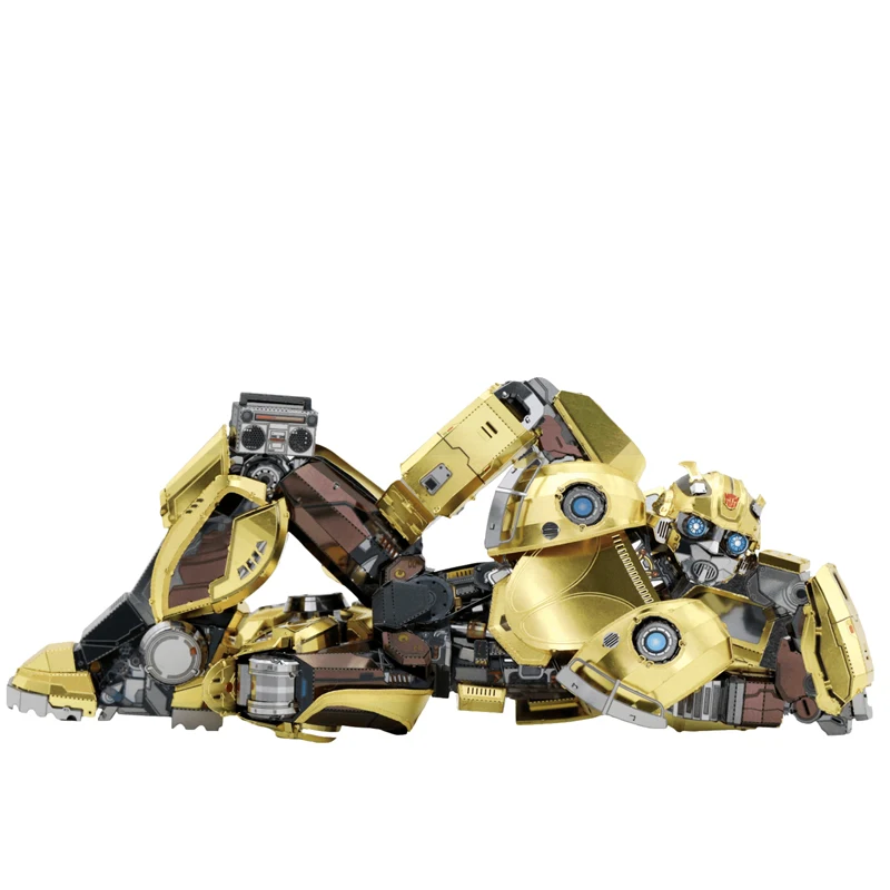 

MU Art модель 3D металлическая головоломка T6 желтая модель робота Сделай Сам 3D лазерная резка сборка Пазлы игрушки настольные украшения подаро...