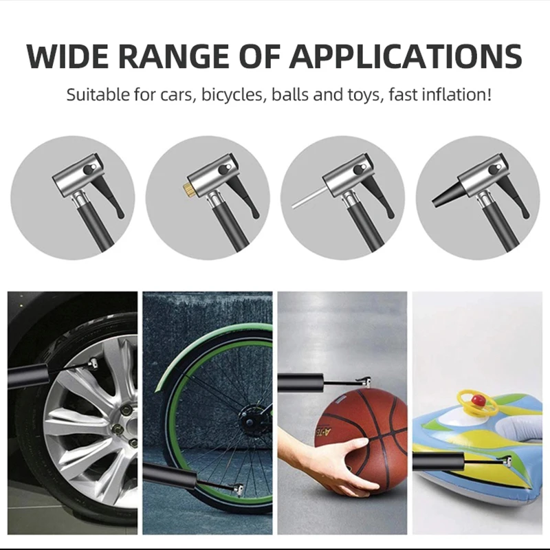 

Cordless Motorcycle Bicycle Pump Recharageable Electric Air Pump Ball Tire Inflator MTB Mountain Road Bike Pump Mini 120PSI