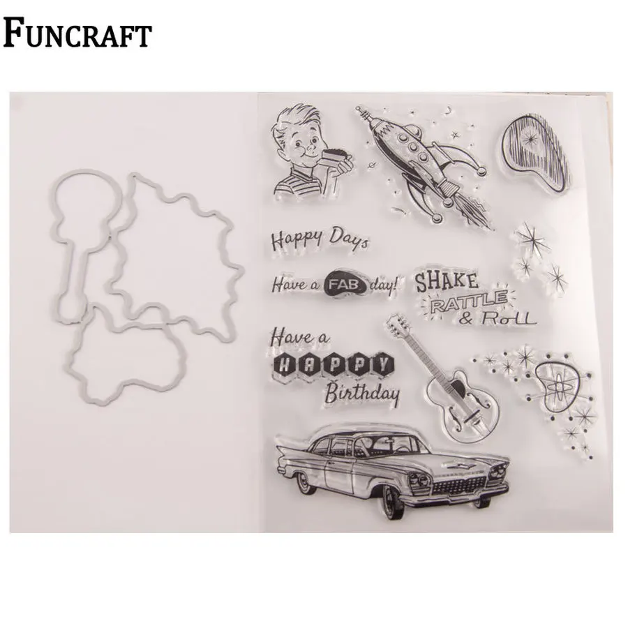 1 Упак. Автомобиль ракеты скрипка человек с днем рождения буквы штампы и набор для