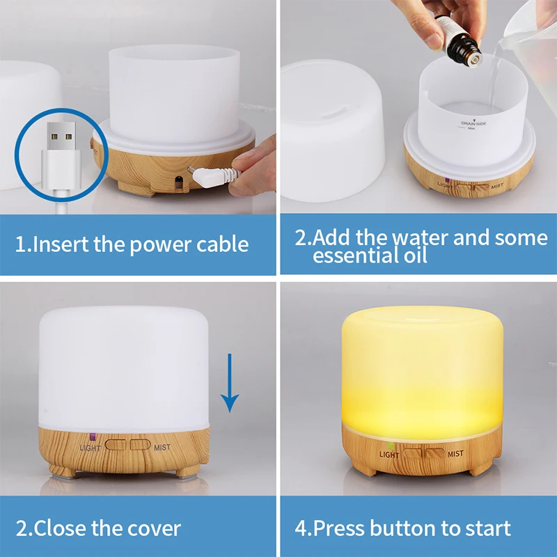 

200ml USB Electric Aroma air diffuser Ultrasonic Cool Air Humidifier with 7 Soothing Color LED Changing Light for Home kbaybo