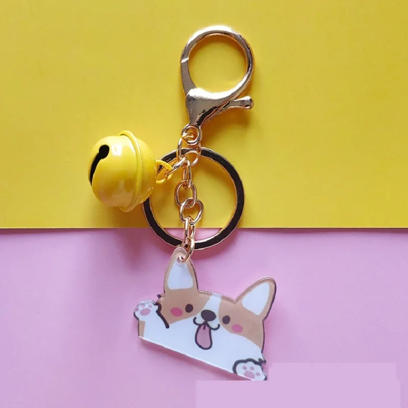 

Anime Corgi Student Backpack Key Chains Fashion Valentine's Day Accessories Keyring Cute Men's And Women's Gift Pendant Keychain