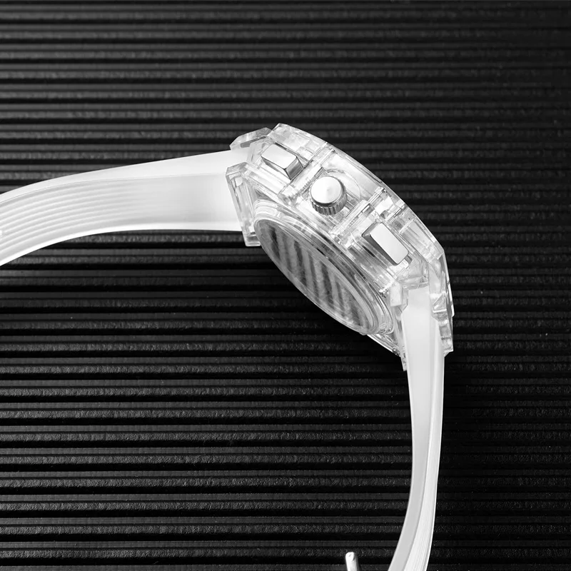 

Brand Transparent Plastic Watch Men Women Clock 2021 Fashion Sports Casual Unique Quartz Luxury Square Mens Watch