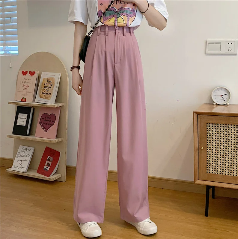 

CMAZ 2021 Autumn Soft Comfort Trouser High Waist Pants Fashion Ankle-Length Pants Elegant Casual Woman Pants