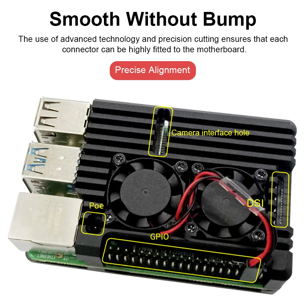 Алюминиевый корпус для Raspberry Pi 4 с вентилятором | Компьютеры и офис