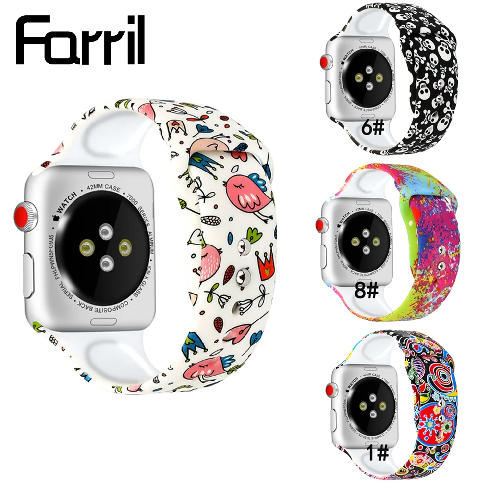 Силиконовый ремешок для наручных часов Apple Watch 42 мм 38 версия резиновый браслет