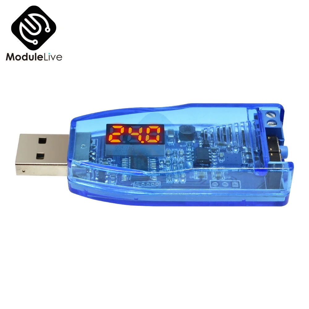 DC-DC 5V to 3.3V 9V 12V 24V Adjustable USB Step UP Down Power Converter Supply Module Red Green Display Voltage Volt Regulator
