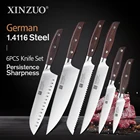 Набор кухонных ножей XINZUO, комплект из 6 предметов, универсальный Мясницкий шеф-повар, ножи для хлеба, фруктов, сантоку, из нержавеющей стали