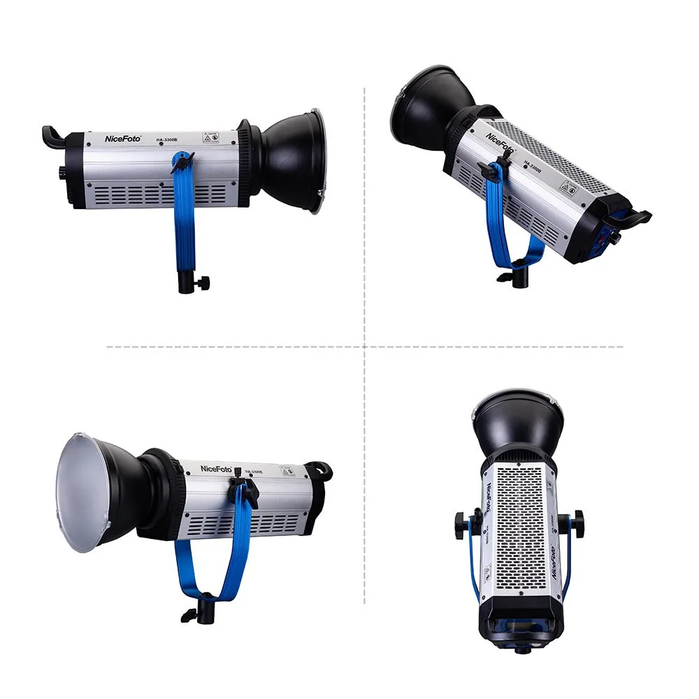 NiceFoto HA 3300B 330W CRI 97 + 36000LM 5500K дневное освещение COB Светодиодное для видеосъемки