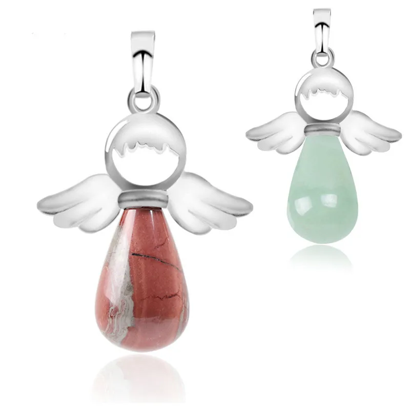 2 шт./упак. подвески из камня популярная форма Крыло ангела Искусственный розовый