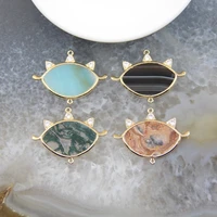 natural stone amazonite agates horse eye connector healing crystal necklace for diy jewelry bracelet earring making accessories