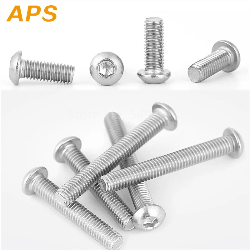 Шестигранная головка из нержавеющей стали 10/50 шт. M2 M2.5 M3 M4 M5 M6 M8 304 ISO7380