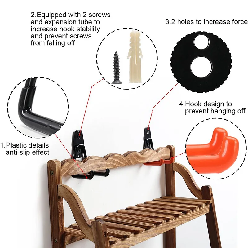 

Heavy Duty Garage Storage Utility Hooks, Wall Mount Garage Hanger & Organizer - Tool Holder U Hook (6 Pcs)