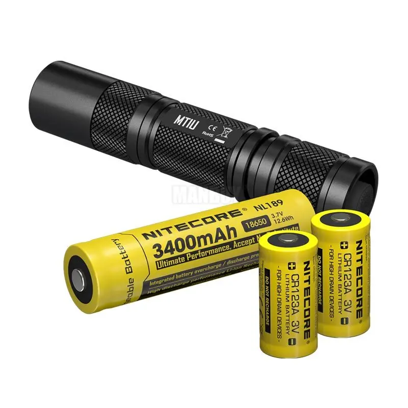 NITECORE MT1U + 18650 перезаряжаемая батарея зарядное устройство 365nm 900mW Мощный УФ