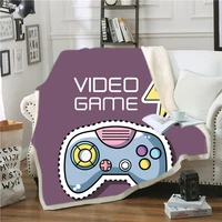 hot sale gamepad 3d printed fleece blanket for beds thick quilt fashion bedspread sherpa throw blanket adults kids