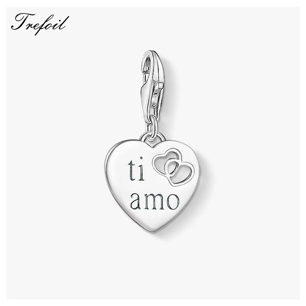 

Подвеска-Шарм в виде сердца TI mo, ювелирное изделие из стерлингового серебра 925 пробы, романтический подарок для женщин, подвеска для браслет...