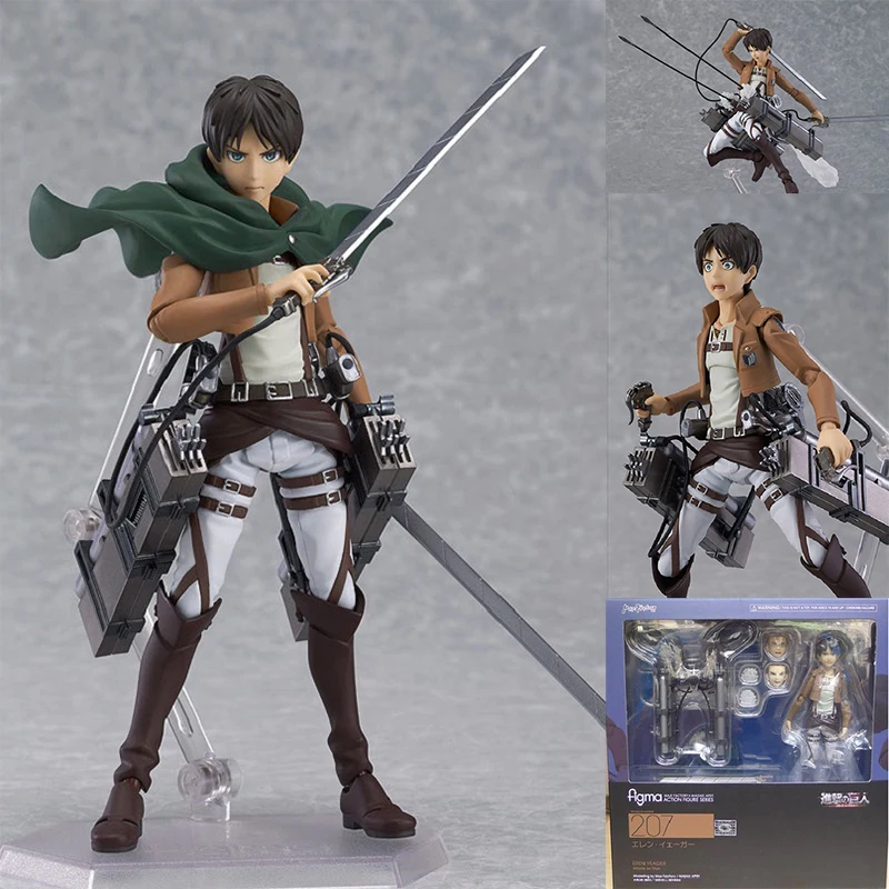 Экшн атака на фигурка Титан Эрен Ягер Figma 207 ПВХ игрушки Коллекционная модель для