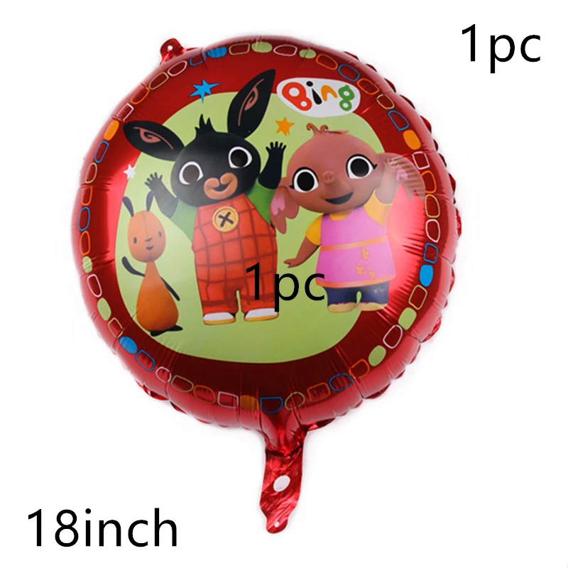 1pcs 1 шт. 18 дюймов Bing кролик фольги Воздушные шары мультфильм кролик баллоны baby shower с днем рождения украшения поставки детская игрушка Globos - Цвет: 1pcs