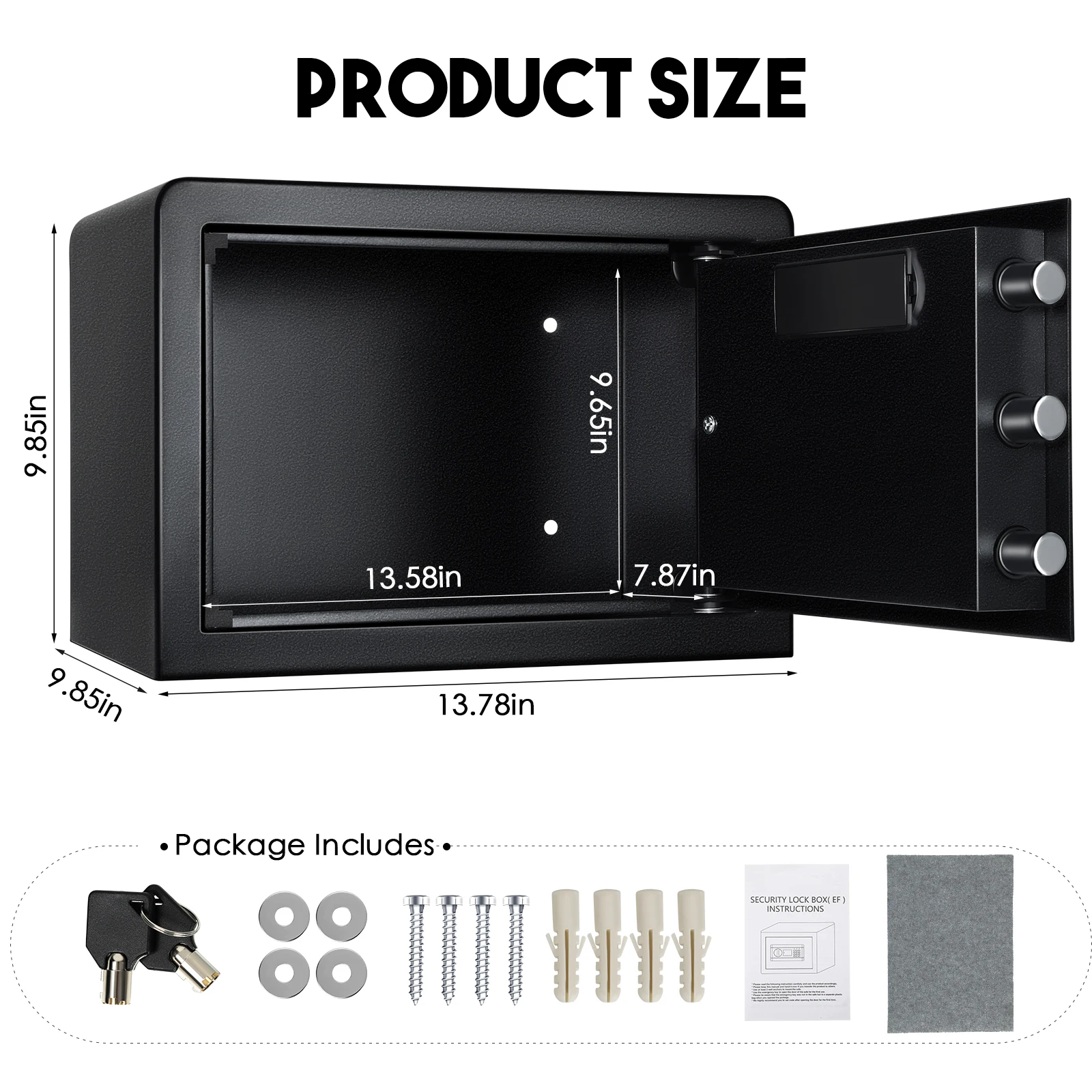 

Professional Safety Box Home Digital Electronic Security Box Home Office Wall Type Jewelry Money Anti-Theft Safe Box