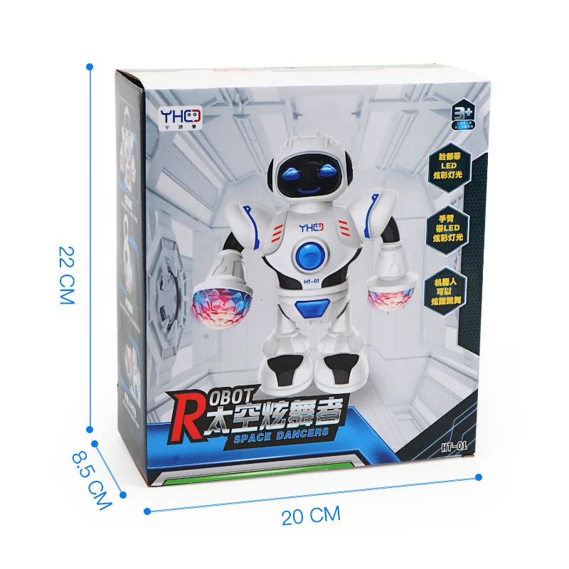 

Langlish Language LED Light Dance Robot Boy's Gift Birthday Present Arms Swinging Cool Lights Singing Dancing Lights Robot