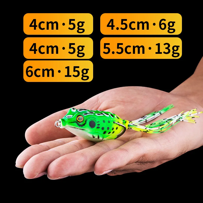 1 шт. мягкие приманки лягушки 5g 6 г 8 13 двойные крючки для воды Bionic Ray Frog
