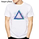 Новинка 2020, Мужская модная футболка с геометрическим рисунком треугольника и треугольников, хипстерские геометрические топы, футболка с коротким рукавом