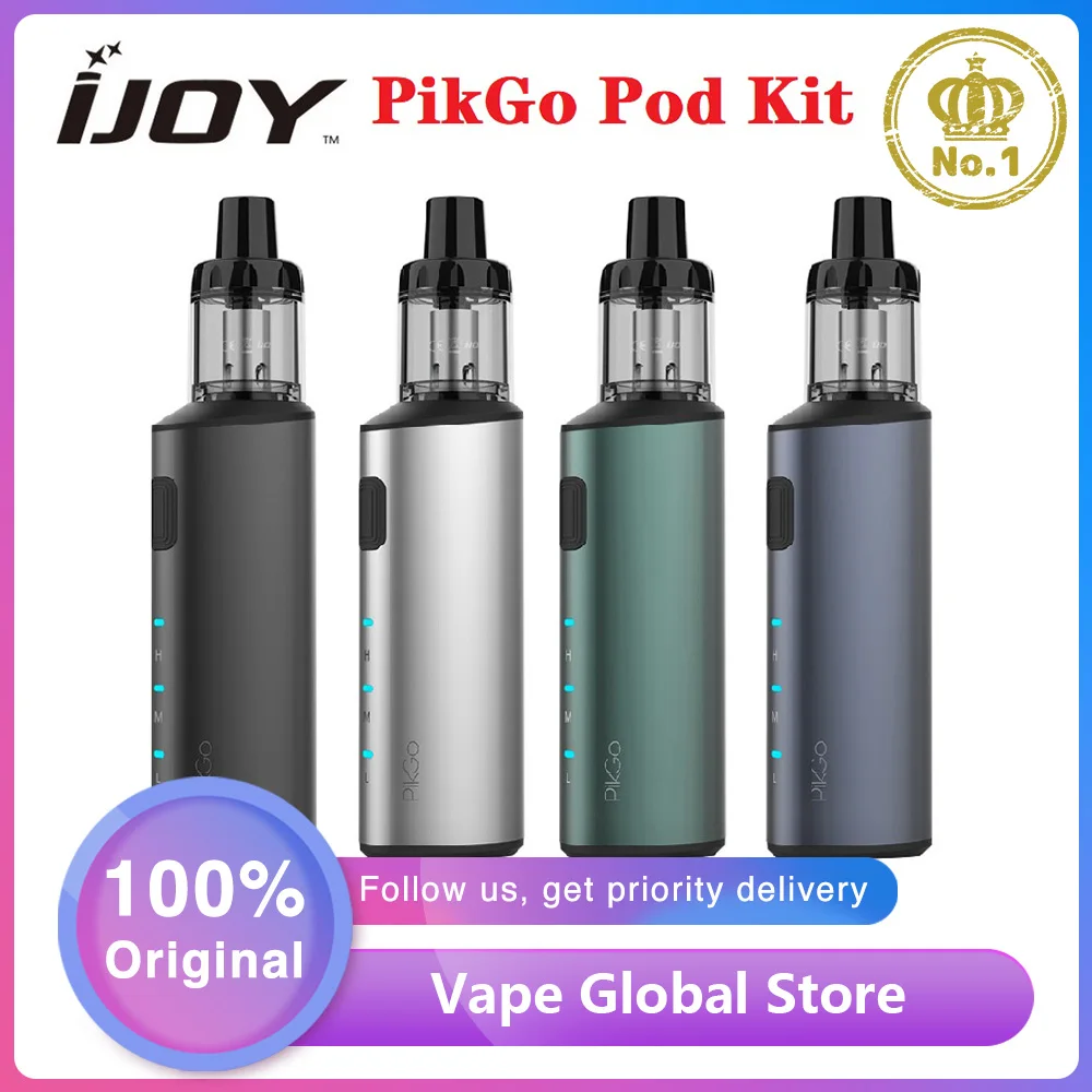 Новый оригинальный комплект IJOY PikGo Pod с батареей 1300 мАч картриджем 2 мл и сеткой P0.6/