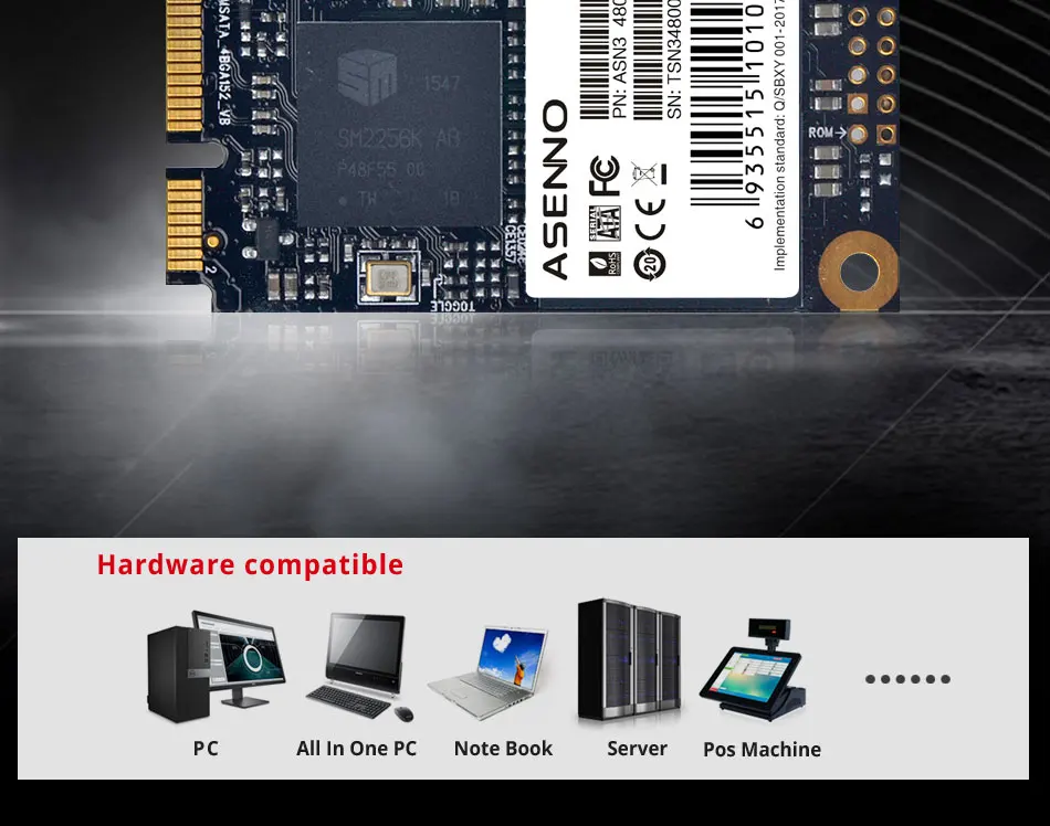 Asenno msata SSD 120 ГБ 480 ГБ Внутренний твердотельный диск SSD msata 240 ГБ HDD SATA для ноутбука hp