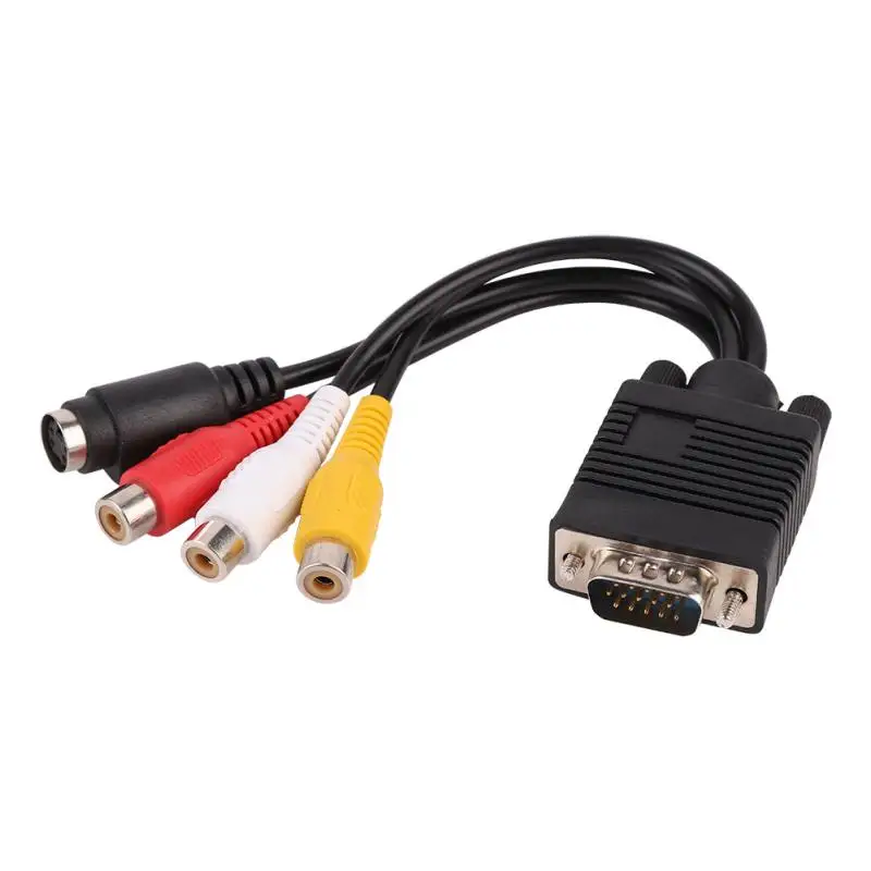 1 шт. VGA штекер S-Video 3 RCA разъем Женский Композитный AV ТВ выход адаптер конвертер