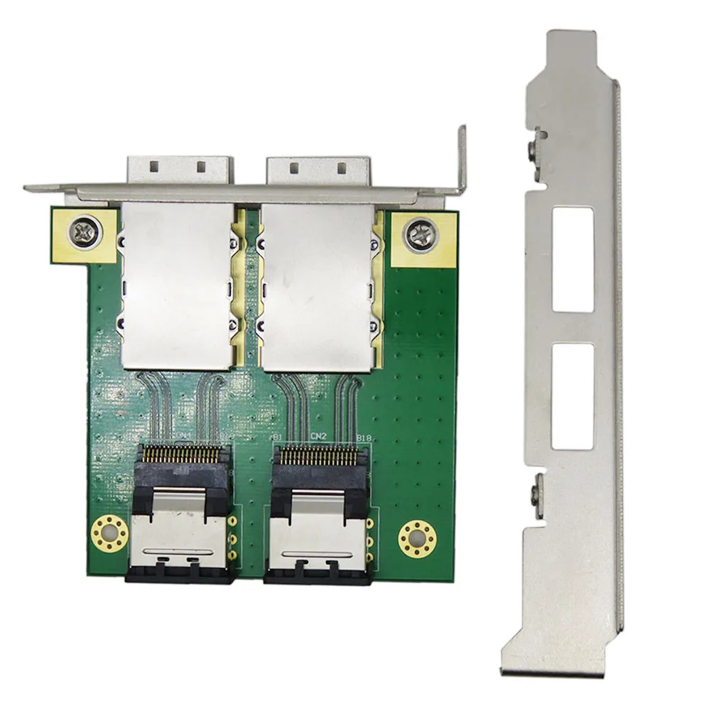 

Dual Ports Mini SAS Internal SFF-8087 to External HD SFF-8088 Front Panel PCI SAS Card PCBA Female Adapter