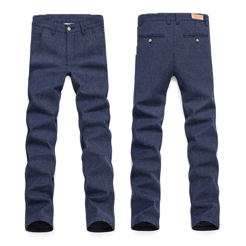 

Brand Men's Casual Pants 2019 Autumn New High Quality Fashion Classic Style Business Straight Cotton Trousers Male Black Blue
