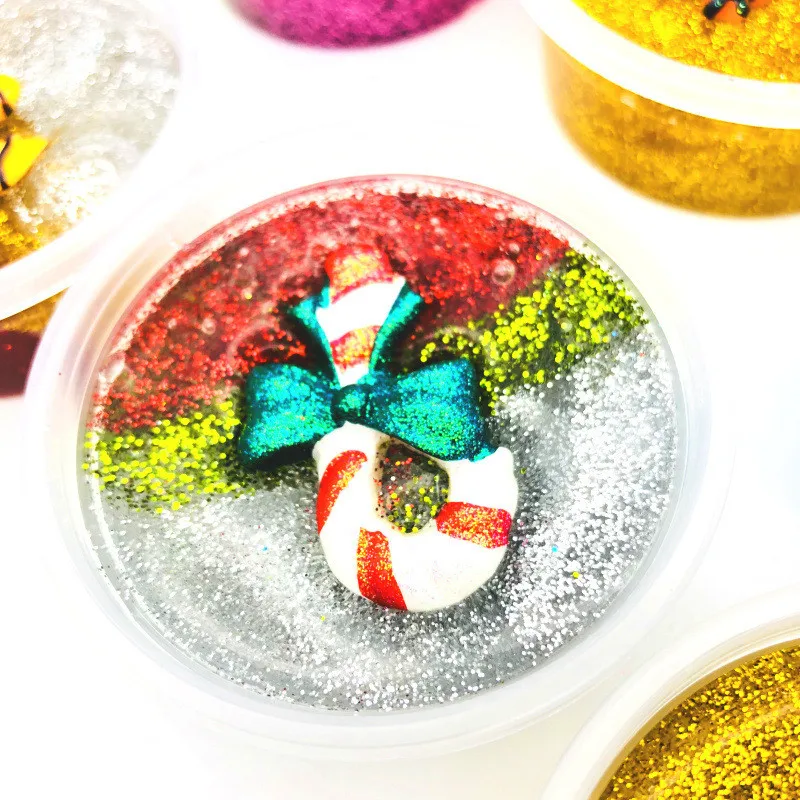 

60ml Fluffy Slime DIY Toy for Christmas Crystal Mud Soft Clay Plasticine Colored Clay Charms Slime Supplies Kids Toy