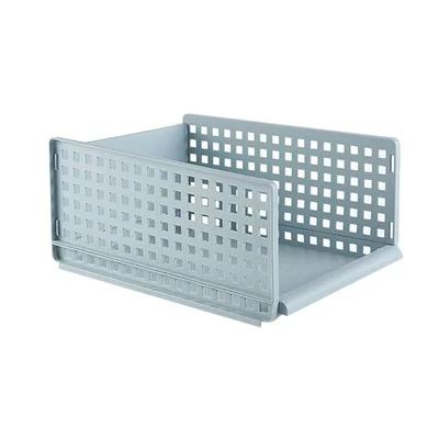 Blue-S Drawer type clothes Folder Layered Separator Wardrobe storage rack Sundries Shelf Holder Space saver Kitchen Bedroom Organizer - Цвет: Blue-S
