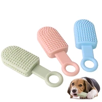 popsicle shape dog brushing stick durable pet molar biting toys puppy clean teeth dental care doggy trainging massage toothbrush