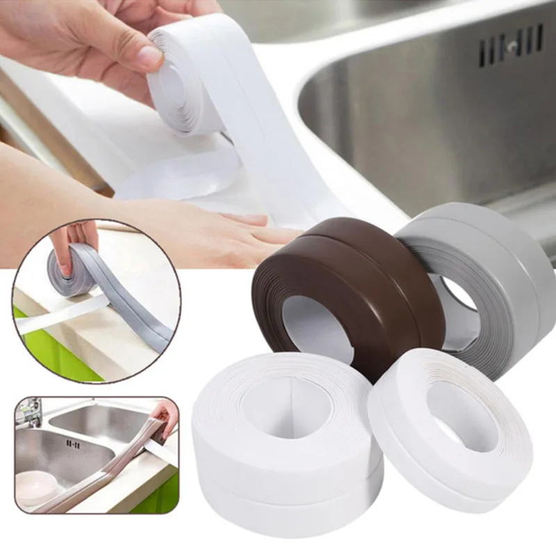 

3.2M*3.8cm Wall Corner Sealing Adhesive Tape PVC Waterproof Mildew Proof Sticker Self Adhesive Sink Edge Repair