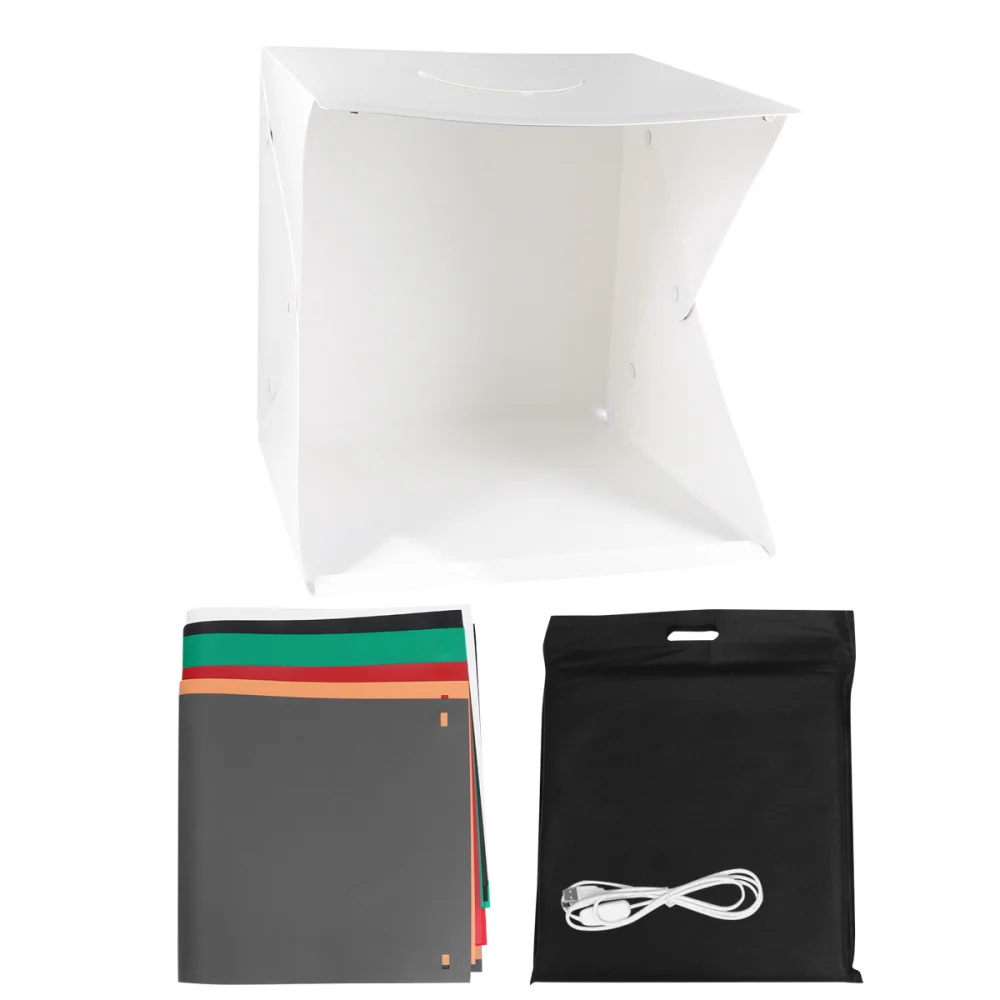 

40cm Dual Light 6 Colors Light Box Portable Folding Photography Background Photo Studio LED Lighting Cube Tent
