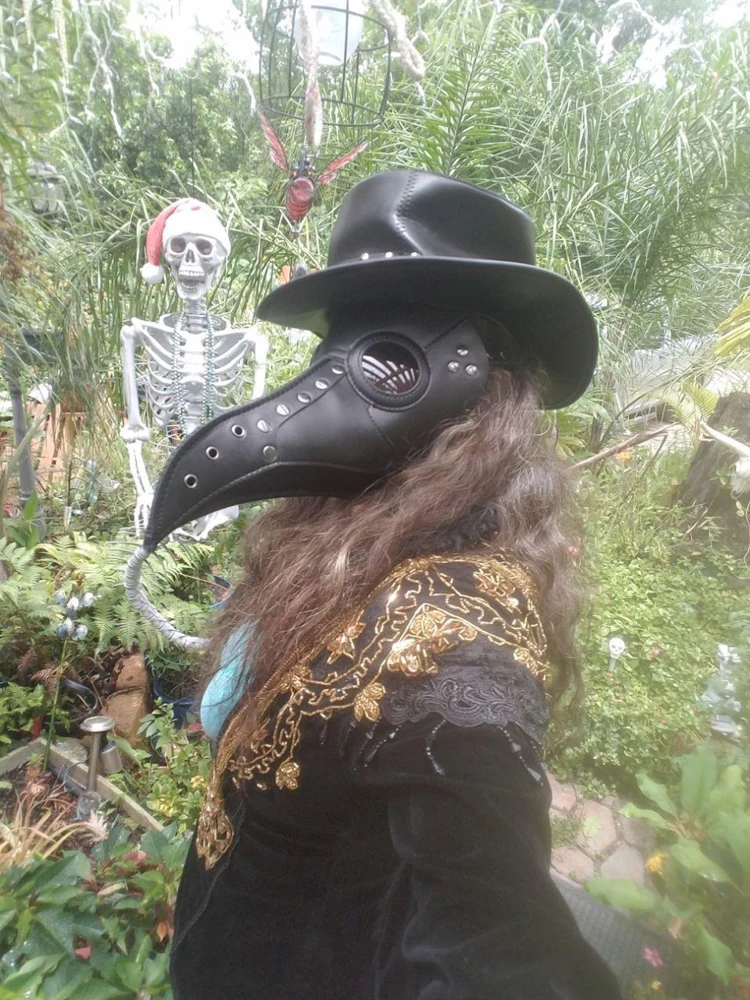 

2 Pcs Leather Plague Doctor Mask Steampunk Bird Mask Long Beak Halloween Masquerade Party Costume Scary Mask Prop Wholesale X2