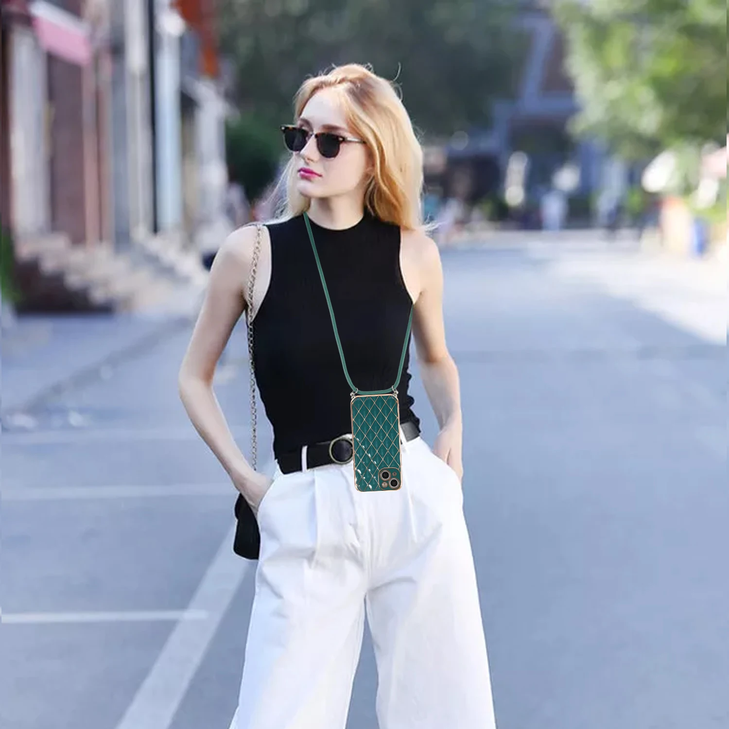 

Luxury Electroplate Lanyard Set Case For Iphone 13 Pro Max 13 Pro 12 11 Soft Diamond Tpu Hands Free Cover For 7 8 Plus X Mini