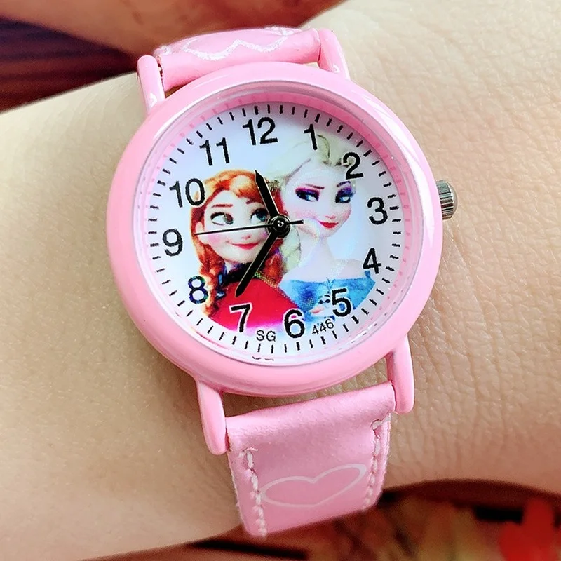 

Disney Frozen 2 Watches Cartoon Anime Figure Elsa Anna Princess Fashion Quartz Watchs Birthday Gifts for Girls Student Watch